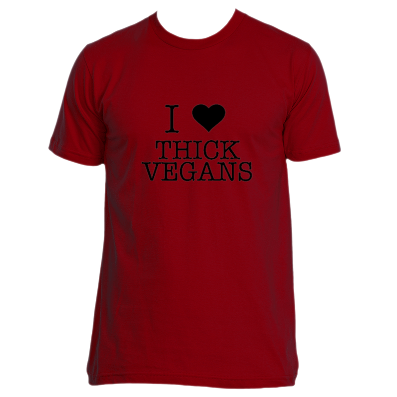 I Love Thick Vegans Unisex Short Sleeve with Black Design