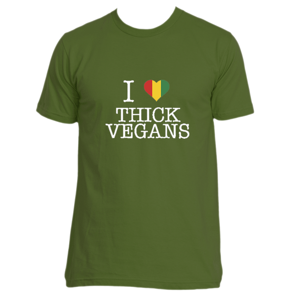 I Love Thick Vegans Unisex Crew Neck with Balanta Colors and White Design