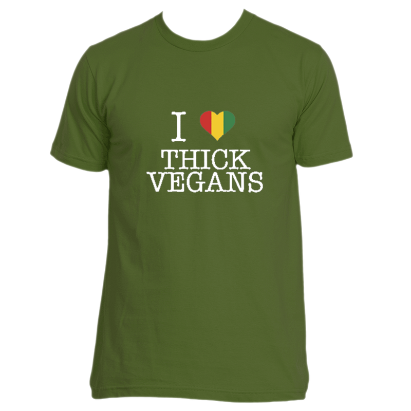 I Love Thick Vegans Unisex Crew Neck with Balanta Colors and White Design