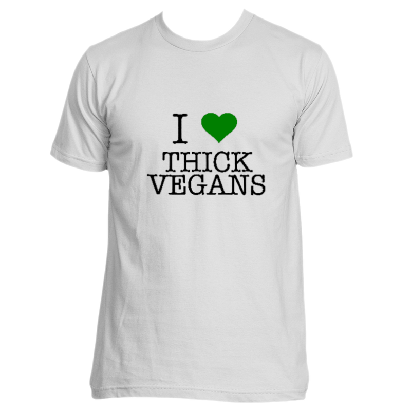 I Love Thick Vegans Unisex Crew Neck Black and Green Design