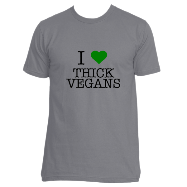 I Love Thick Vegans Unisex Crew Neck Black and Green Design