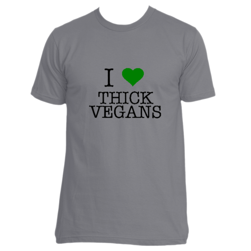 I Love Thick Vegans Unisex Crew Neck Black and Green Design