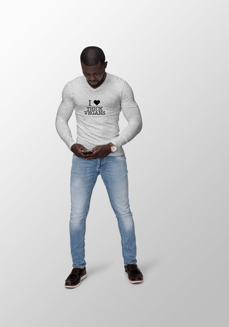 I love Thick Vegans Long Sleeve White Design